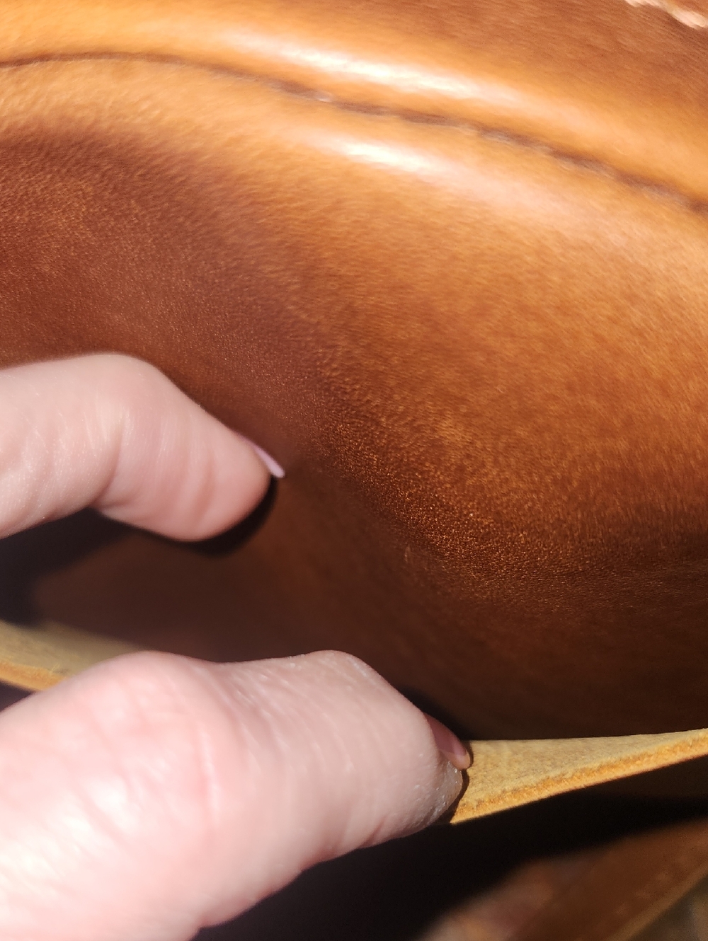 Portland Leather Goods Brown Cognac Small Round Circle Crossbody Bag - Picture 6 of 16